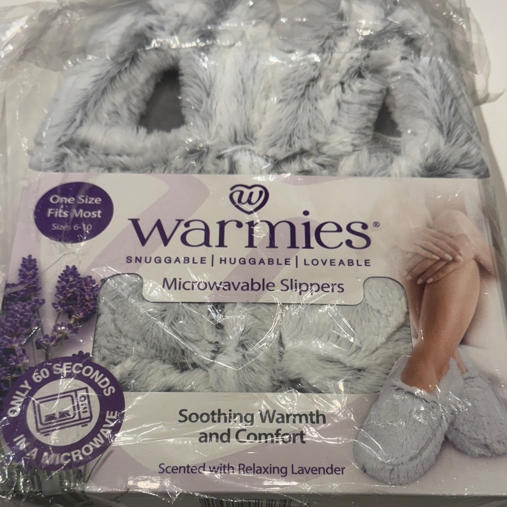 Warmies Gray Microwavable Slippers